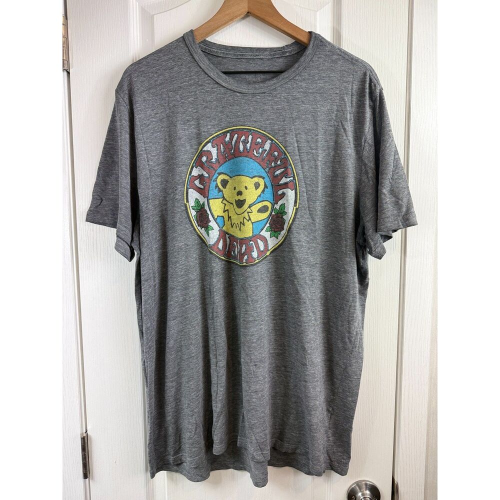 Grateful Dead GAP Men's XL Gray Dancing Bear Graphic T-Shirt Distressed Worn